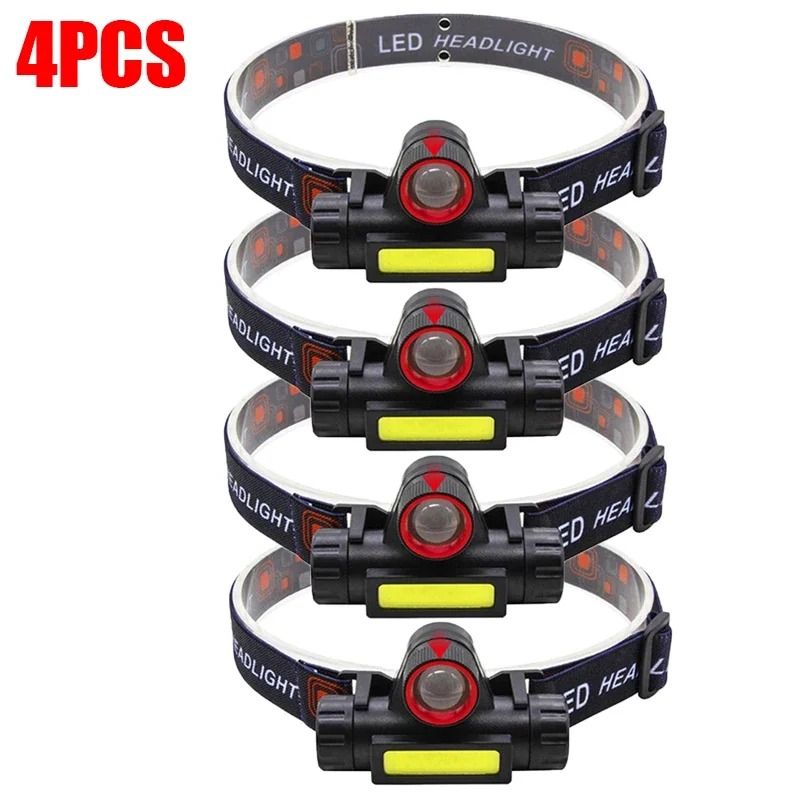 Rechargeable LED Headlamp with Dual Light Sources and Magnetic Base