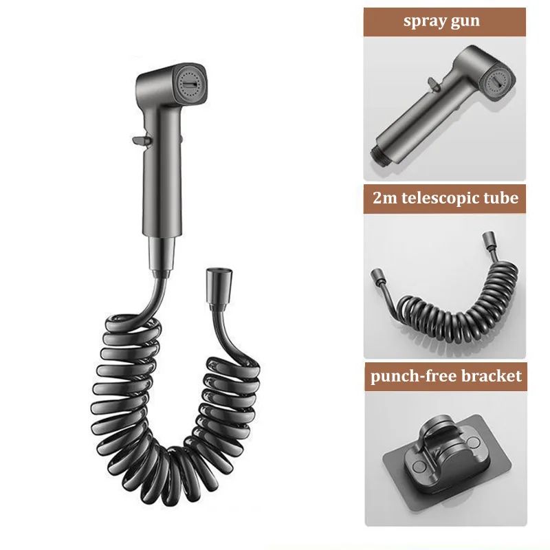 High-Pressure Toilet Spray Gun Kit with 1-in-2-Out Diverter Valve (Handheld Bidet Sprayer)