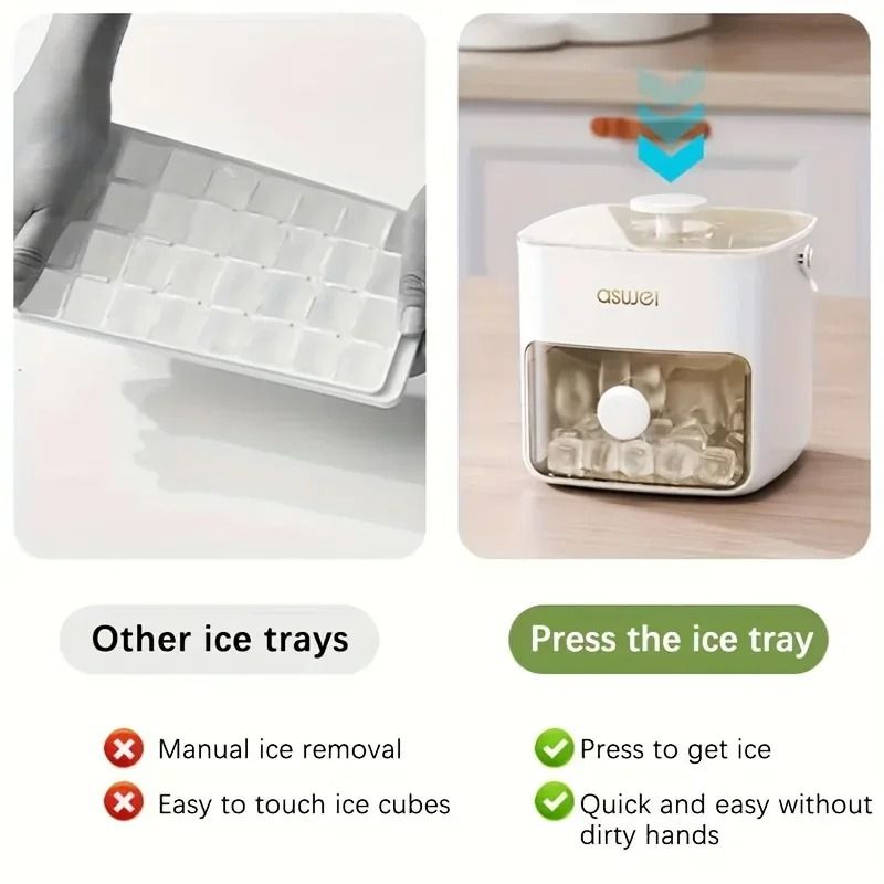Large Capacity Ice Cube Tray with Easy Press Lid 48 Block Food Grade Mold