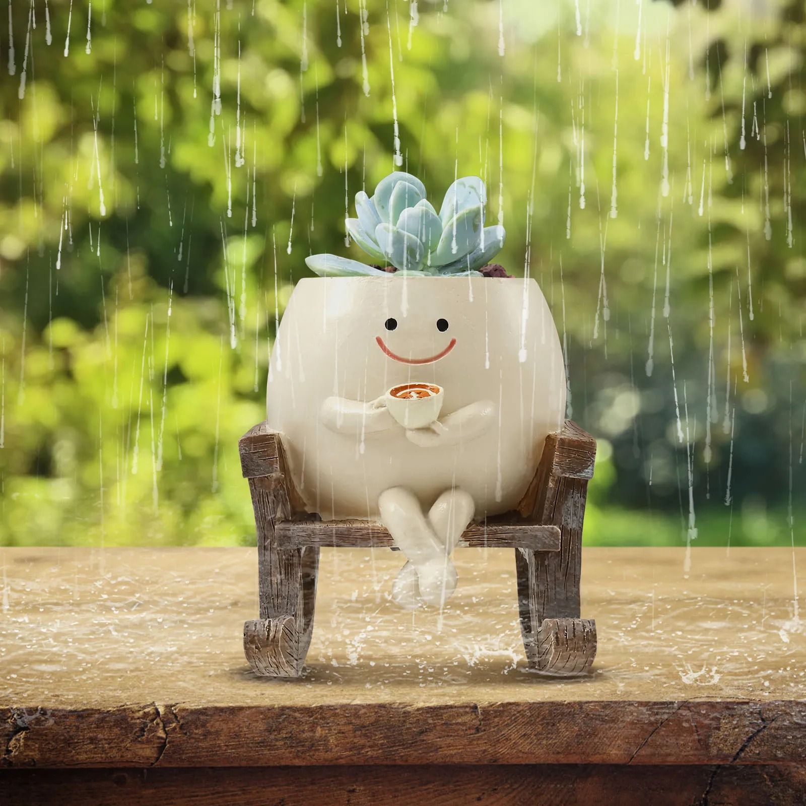 Rocking Chair Smile Face Planter
