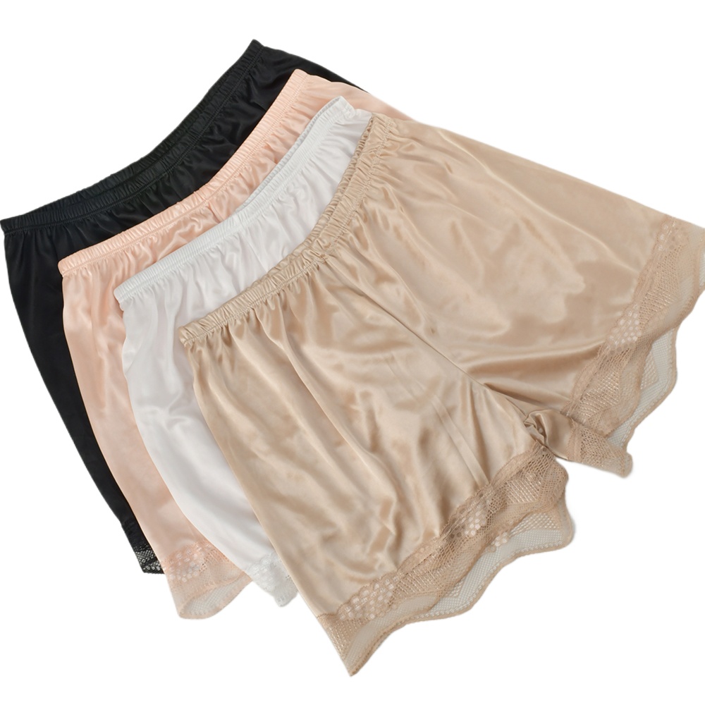 Silky Smooth Pajama Shorts for Women, Lace Comfort Underwear, Breathable Summer Sleepwear, Women's Silk Nightwear