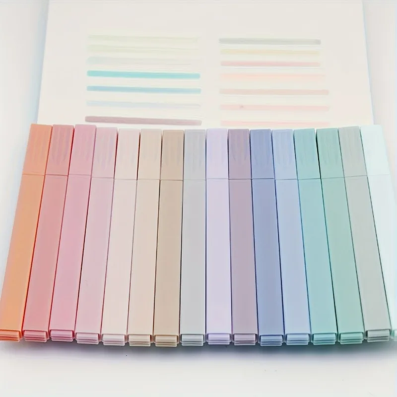 Square Highlighter Markers, Stationery for Journaling, School Office Supplies for Students and Art Lovers
