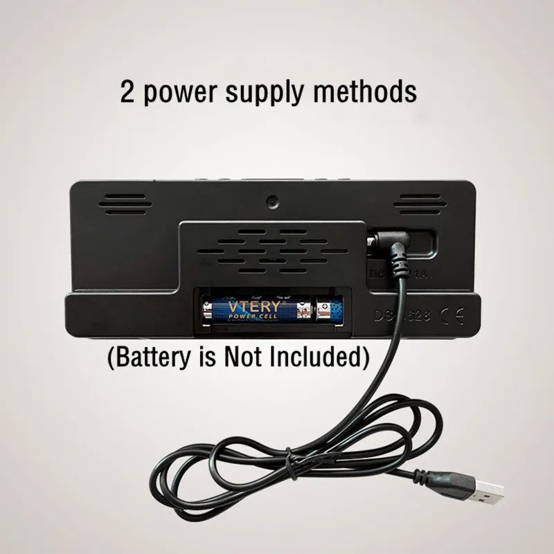 Voice Control Digital Alarm Clock with Temperature Display, Snooze & Night Mode, 12/24H Anti-Disturb Desktop Table Clock