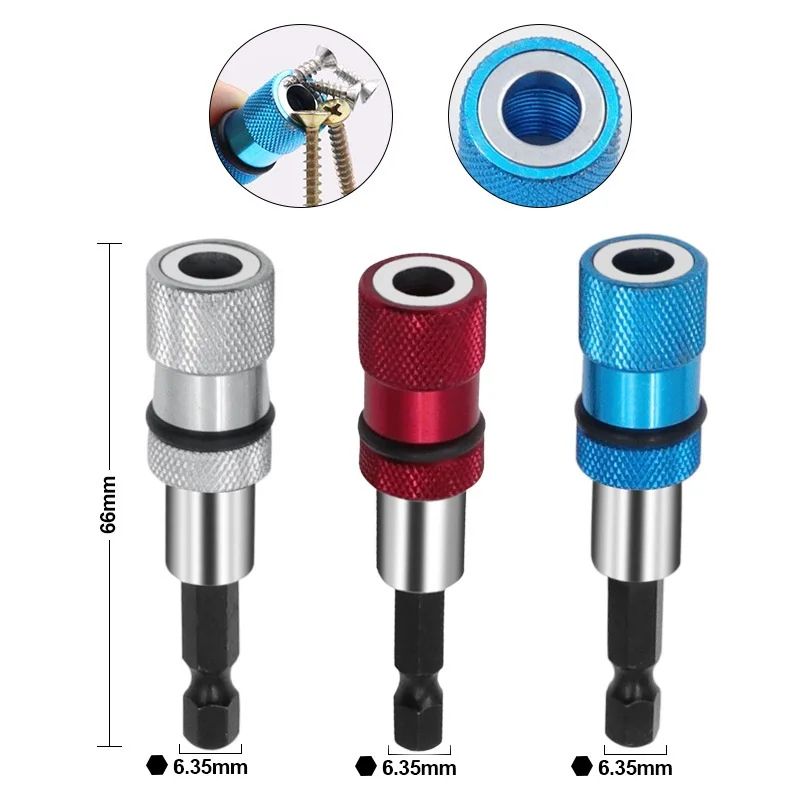 Adjustable Screw Depth Stop Drywall Magnetic Bit Holder - 1/4