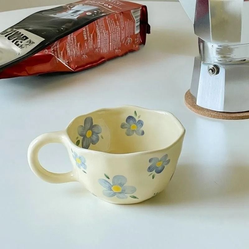 Handcrafted Irregular Flower Ceramic Coffee Mug