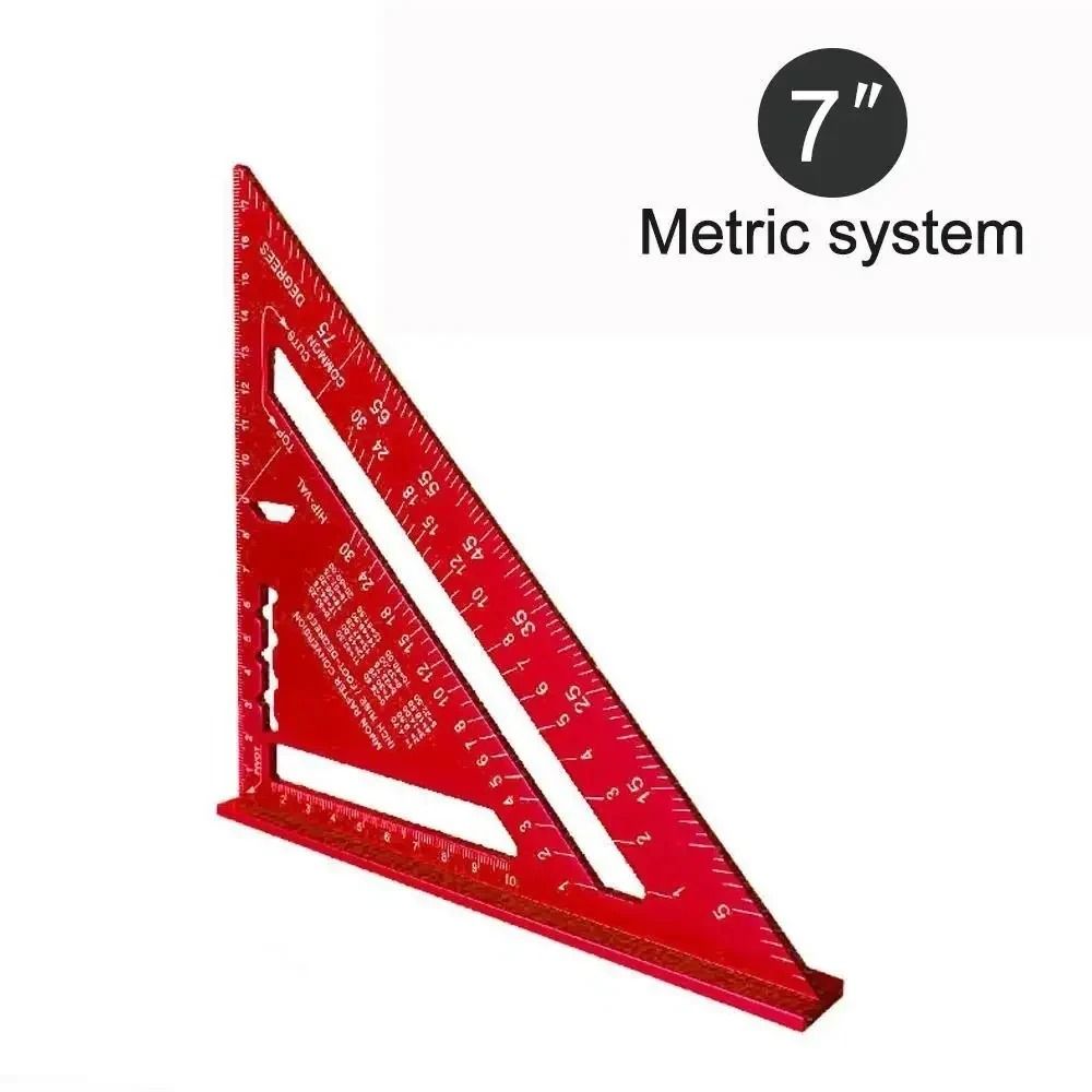 7 Inch Triangle Ruler Aluminum Alloy Carpenter Angle Measuring Tool