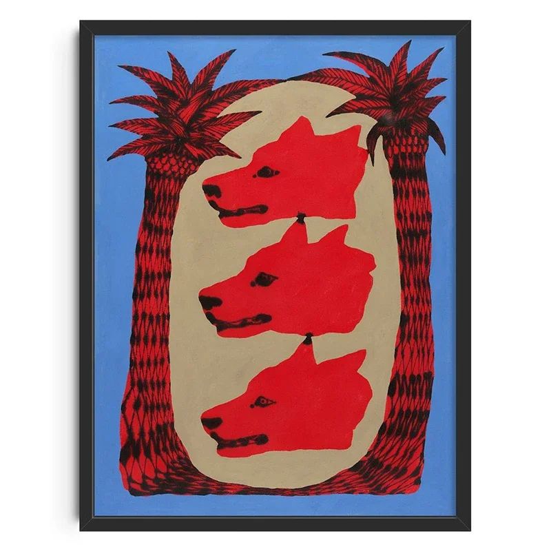 Mid Century Japanese Abstract Canvas Wall Art Prints