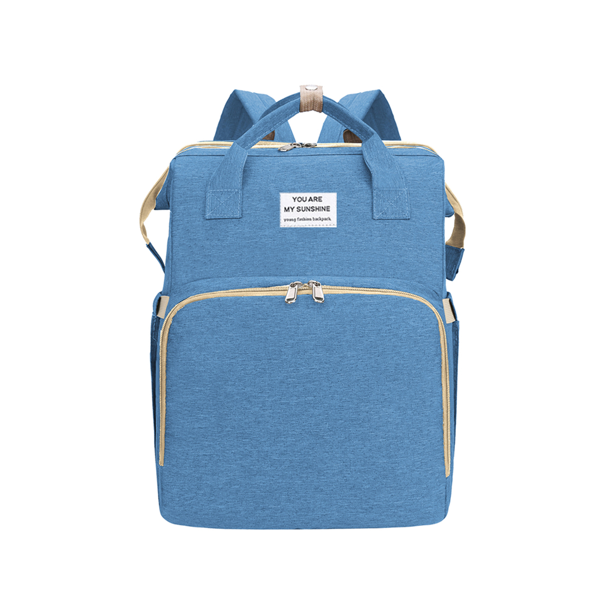 Fold able Bed Diaper Bag with Changing Station, Insulated Pocket, Large Capacity, Multi-Functional Double Shoulder