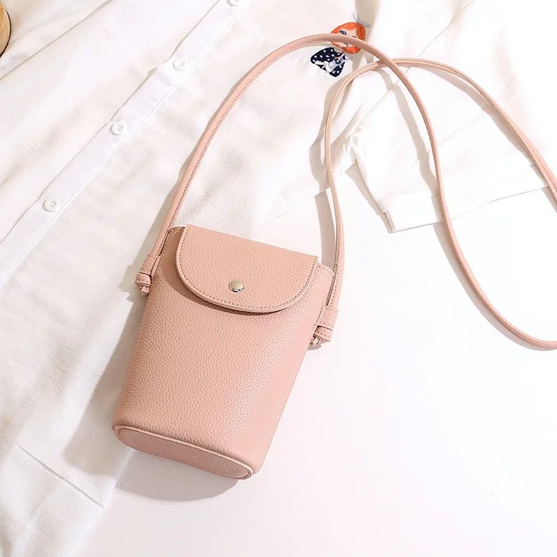Soft Flap Womens Crossbody Phone Bag, PU Leather Shoulder Purse with Adjustable Strap