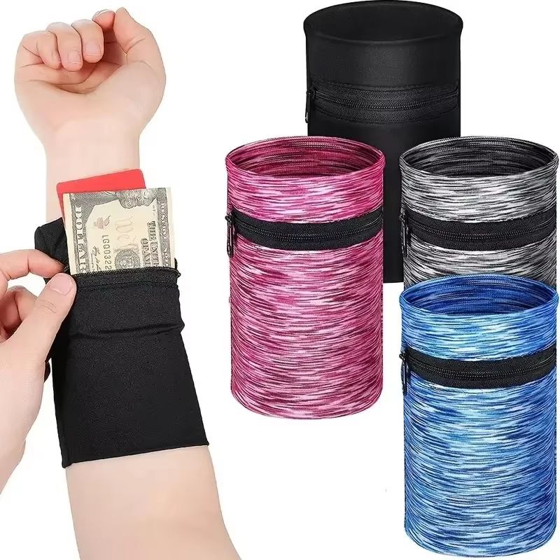 Unisex Cotton Wrist Wallet Pouch for Running Gym Cycling and Everyday Fitness