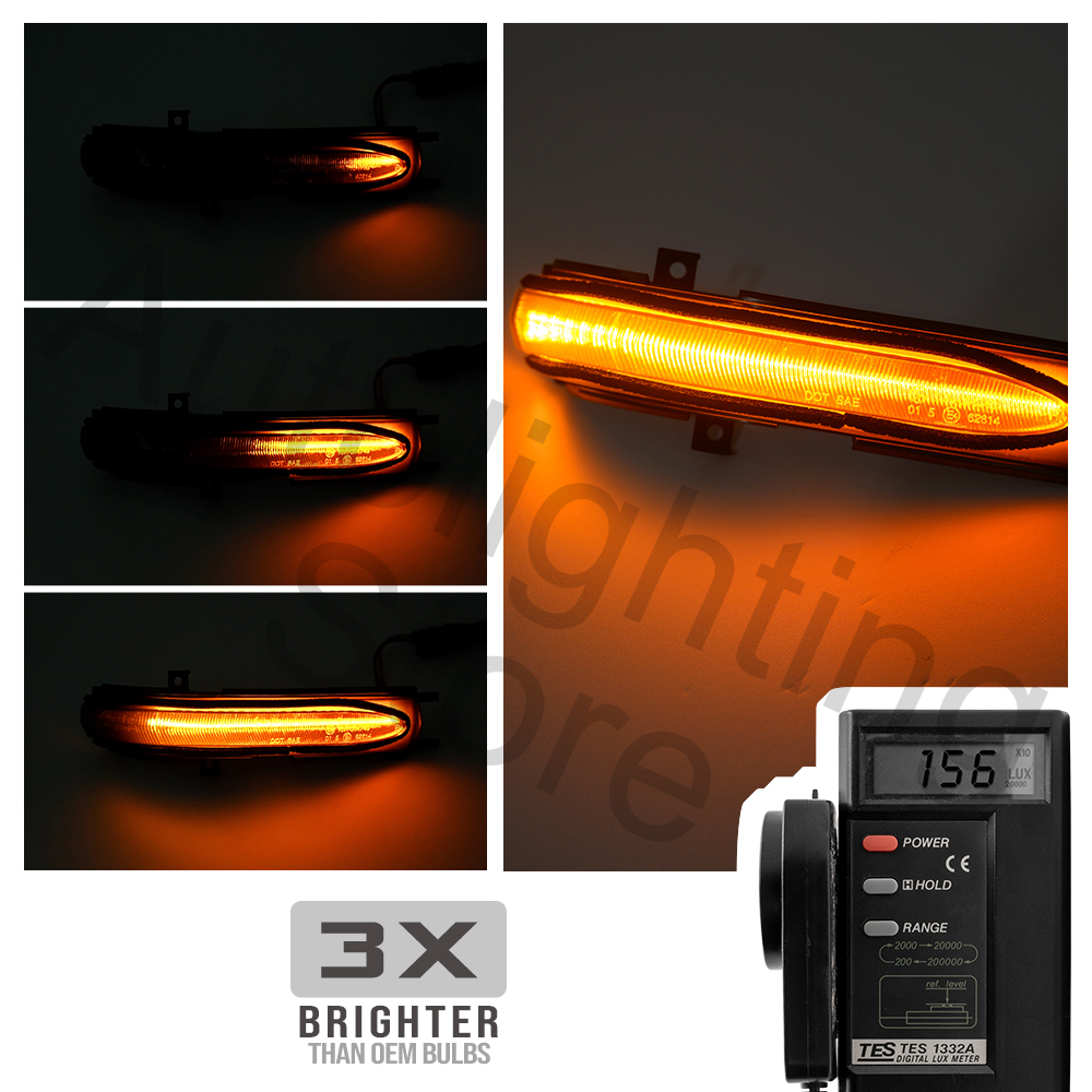 LED Sequential Side Mirror Turn Signal Lamp Waterproof, Ultra Bright Marker Light