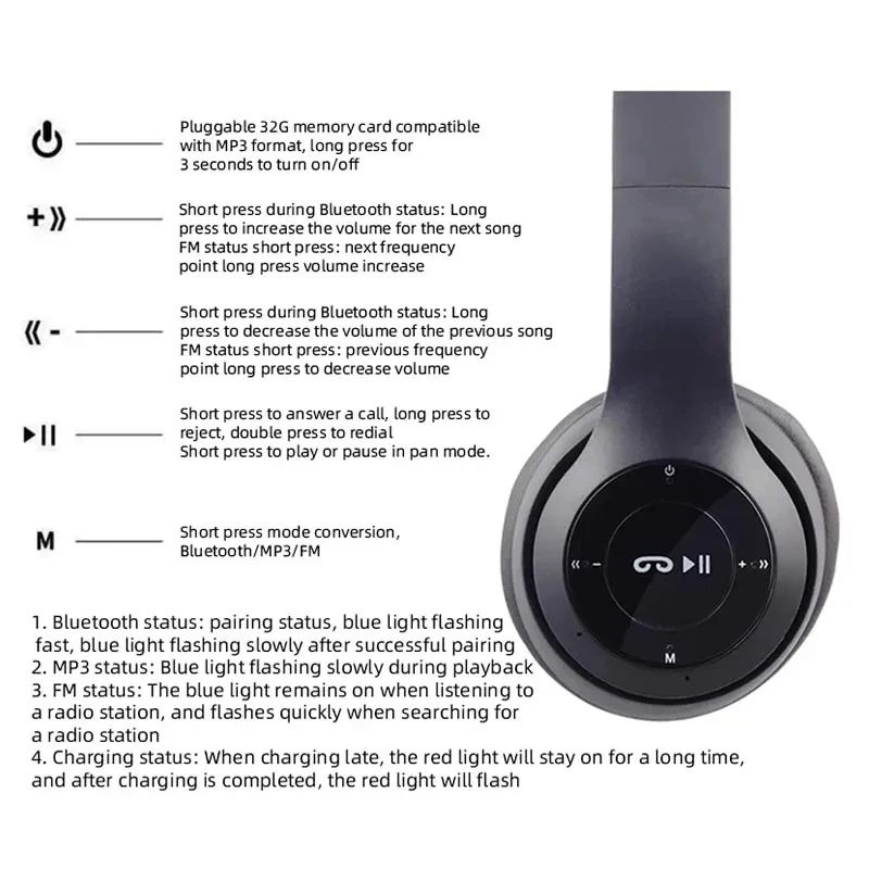 Wireless Bluetooth Noise Canceling Headphones P47