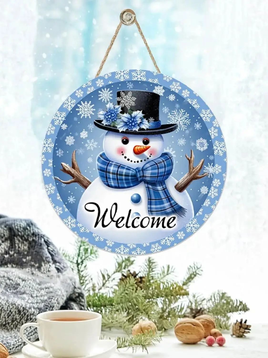 Christmas Welcome Hanging Wooden Sign