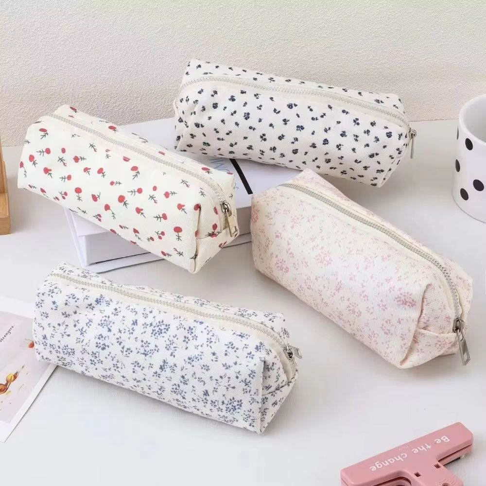 Large Cute Floral Pen Bag Multi-Function Stationery Organizer Pouch