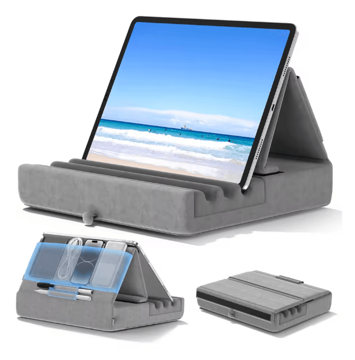 KDD Tablet Pillow Holder Foldable iPad Stand for Lap Bed and Desk