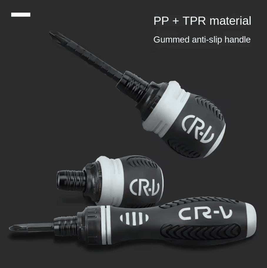 Mini Ratchet Bolt Driver | Dual Purpose Magnetic Screwdriver with Retractable Design