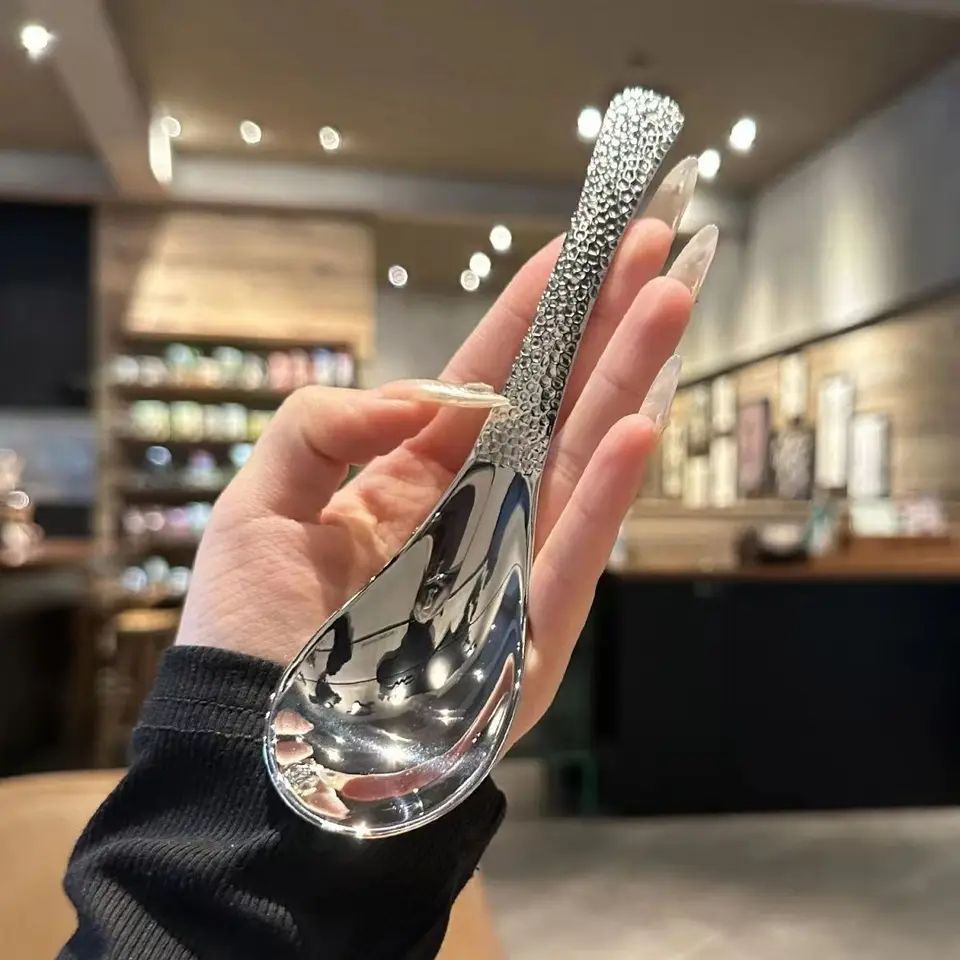 2-Piece Stainless Steel Large Capacity Spoon Set – Mirror Polished Dessert & Fruit Serving Spoons for Kitchen Use