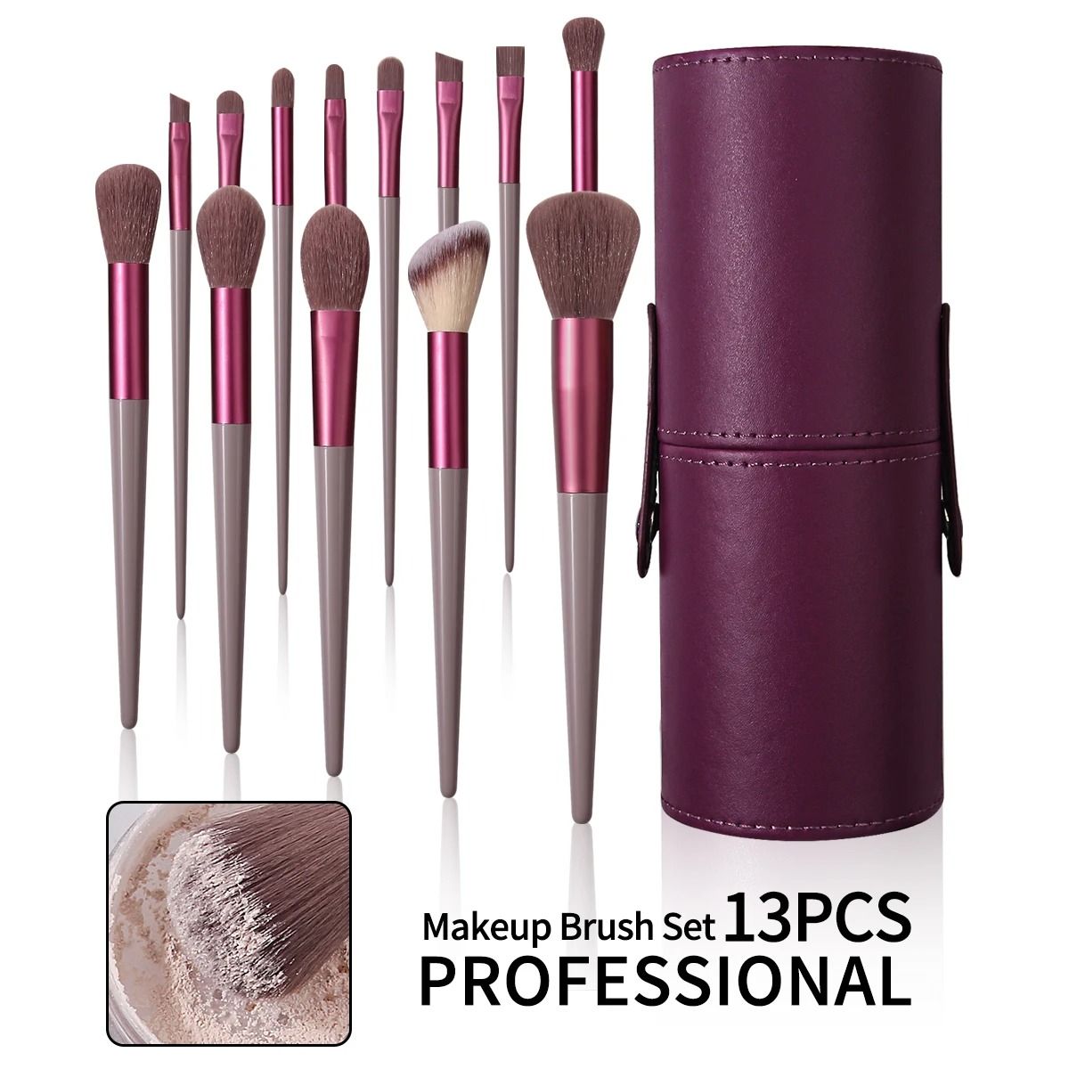 13PCS Professional Makeup Brushes Set Soft Fluffy Foundation Eyeshadow Blending Blush Kabuki Tool