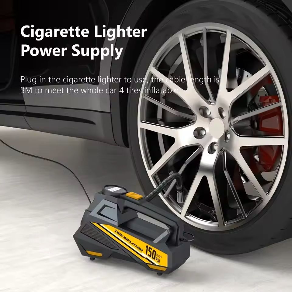 12V 150PSI Corded Portable Car Air Pump – Fast, Reliable Inflation for Tires & Sports Gear