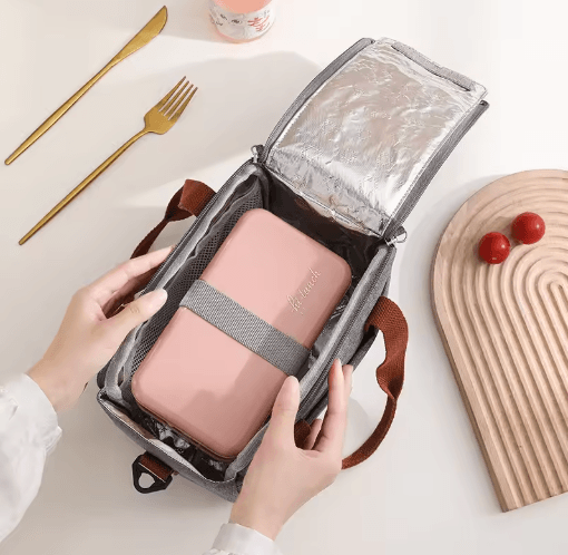 Insulated lunch box bag, student hand-held lunch box bag, high-value office lunch bag, aluminum foil waterproof lunch ba