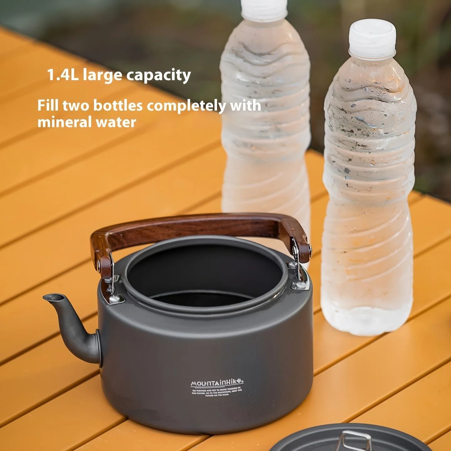 Aluminum Alloy Camping Tea Kettle with Wooden Handle