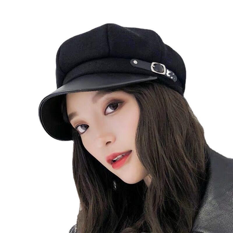 Versatile Korean Beret Hat, Women's Retro Fashionable Octagonal Classic Style Cap Classic Beret Hat Cap