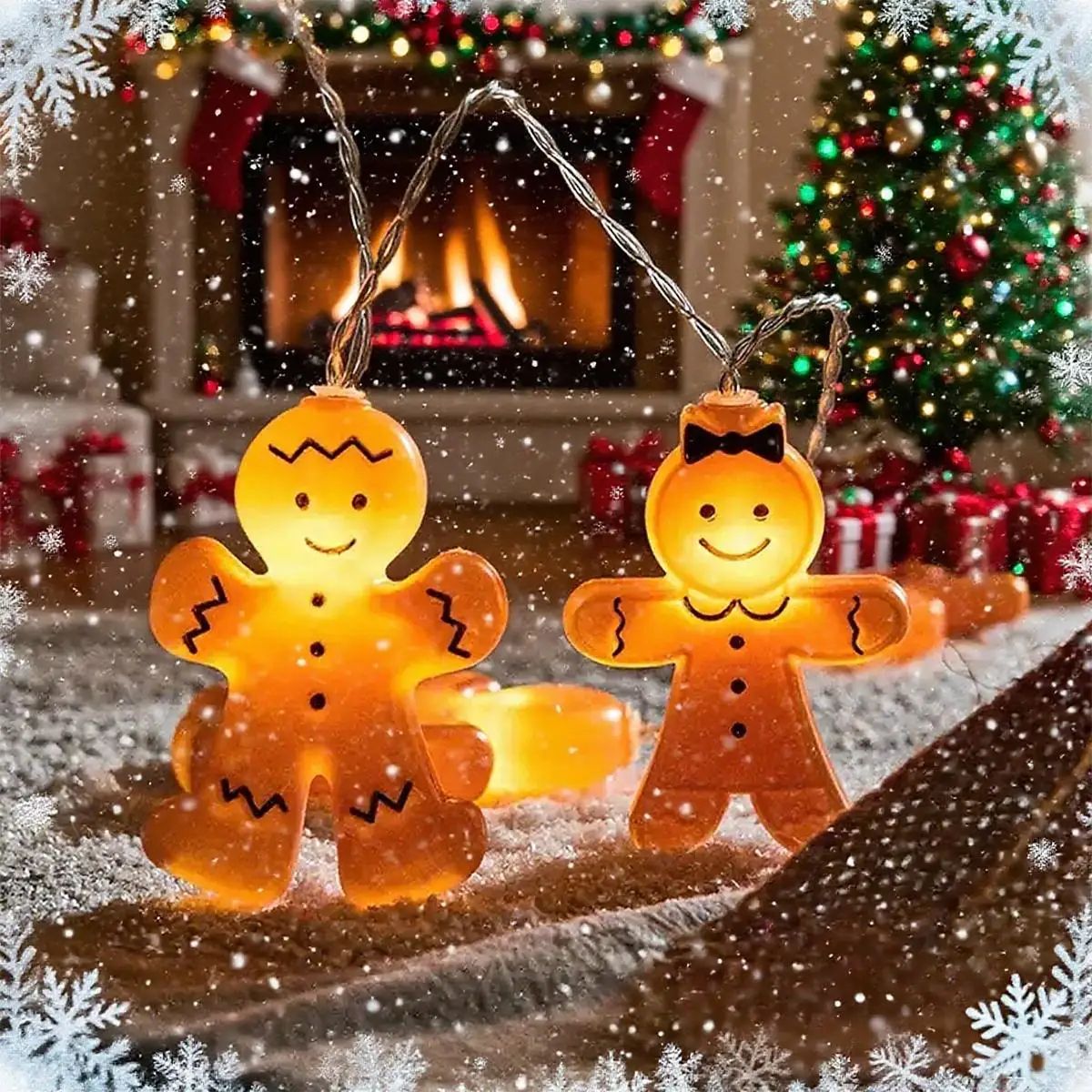 LED Gingerbread Man Christmas String Light Decoration