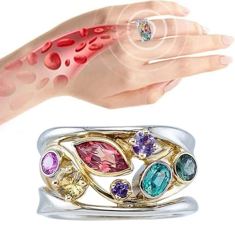 Magnetic Therapy Crystal Quartz Ring for Women with Ionix Wellness Support