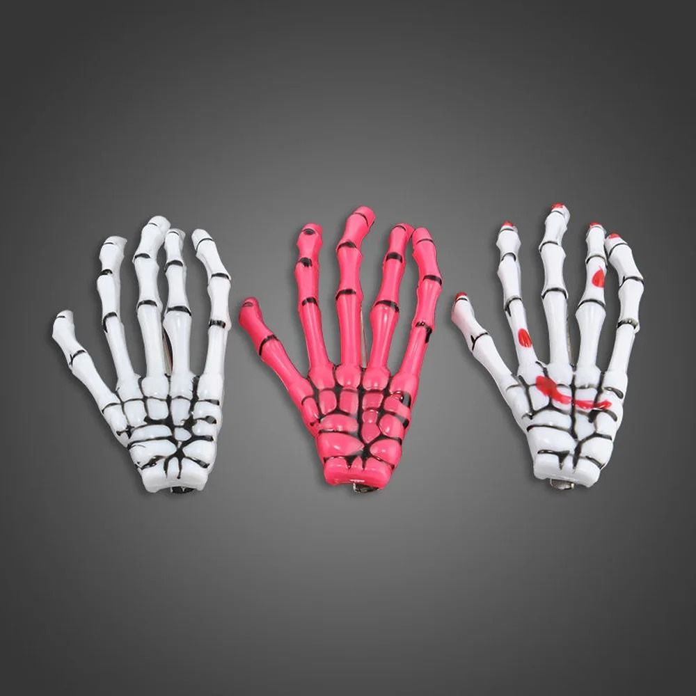 Skull Hand Bone Hairpin Set – 2-Piece Ghost Skeleton Gripper Hair Clips