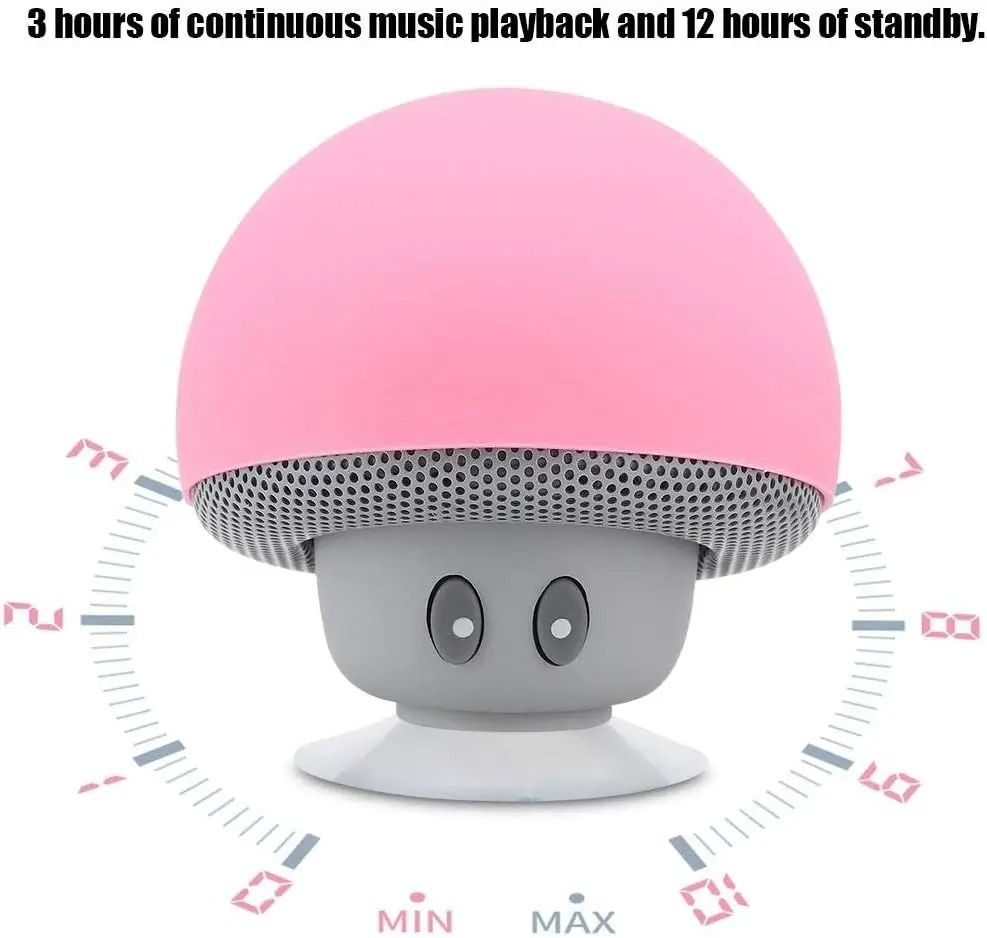 Portable Wireless Bluetooth Speaker with Deep Bass and Suction Mount