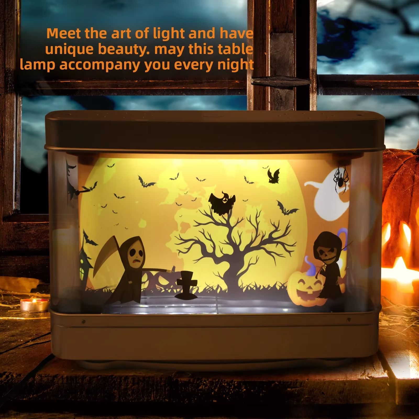 Floating Ghost Aquarium Night Light Halloween Decor Lamp for Kids Room Party Ambience