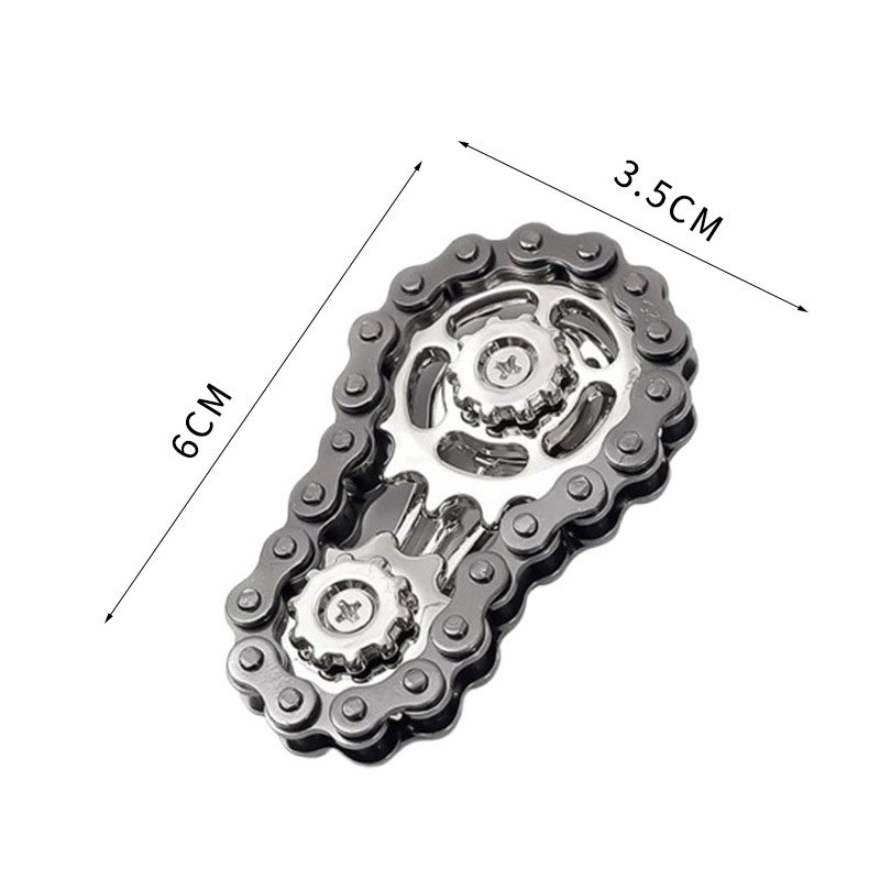 Antistress Cool Sprockets Fidget Gyro Spinner Anxiety Relief Metal Bike Chain EDC Toy