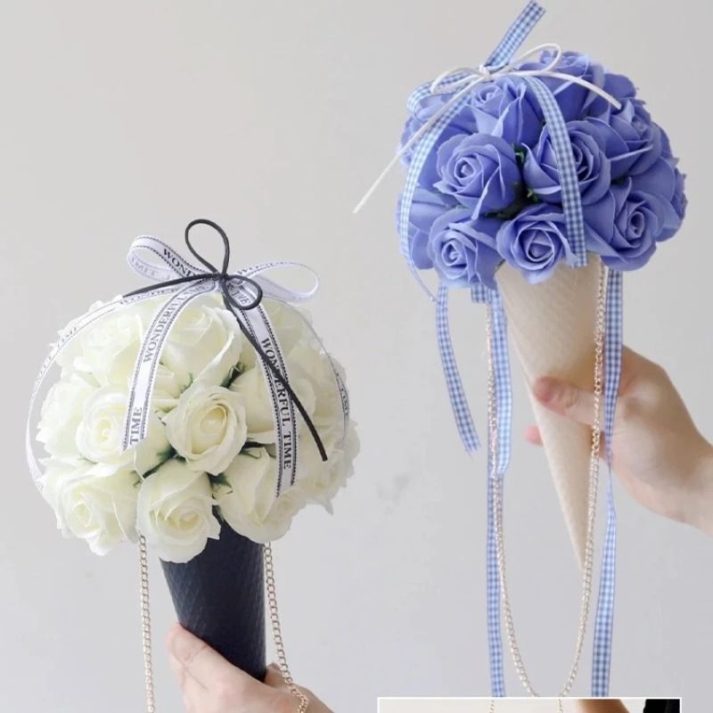 Thick Cardboard Flower Cone Packaging Elegant Bouquet Wrapping Paper