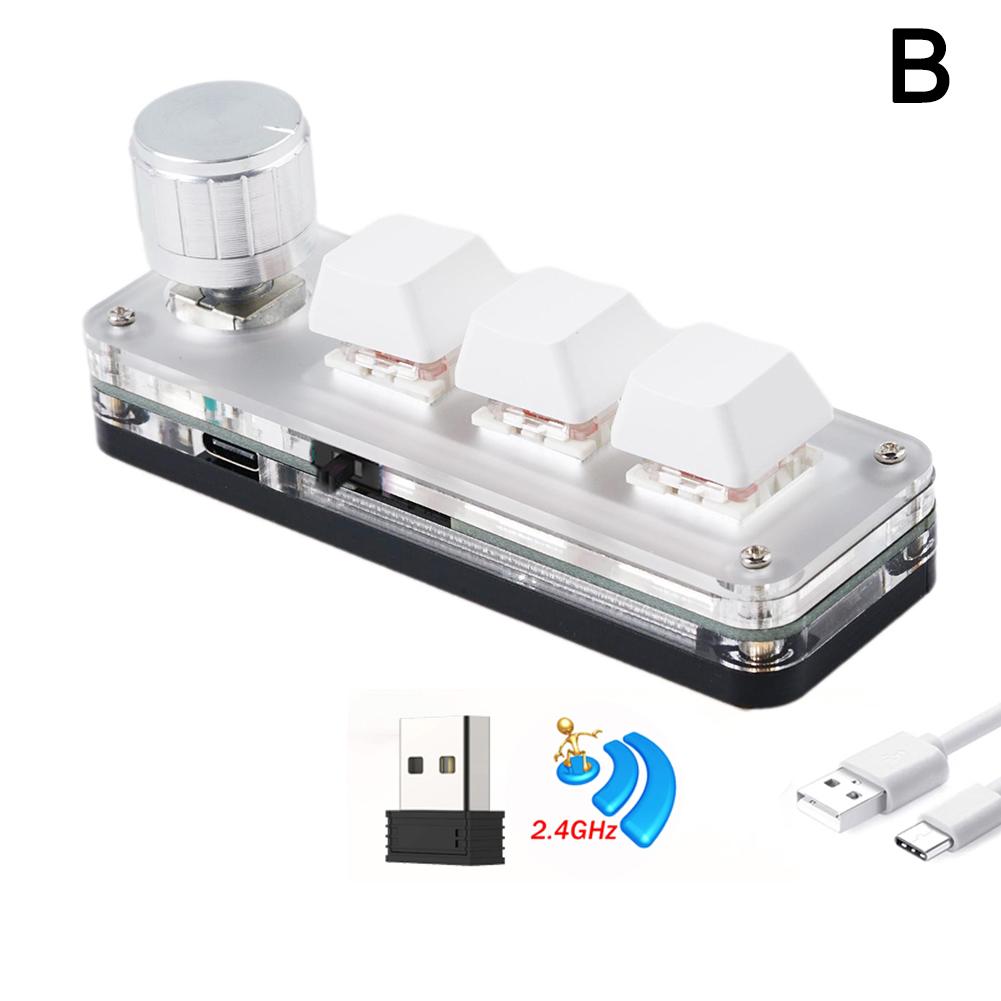 RGB Mini Gaming Mechanical Keyboard - Custom Red Switch Knob, Bluetooth & Wired, Programmable Keys
