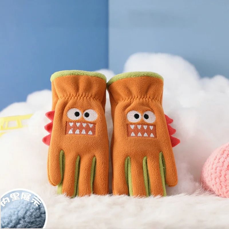 Cute Kids Winter Gloves Cartoon Polar Fleece Warm Cycling Gloves
