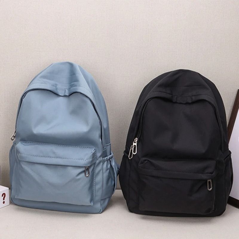 Waterproof Large Capacity School Backpack for Girls Solid Color Casual Student Daypack