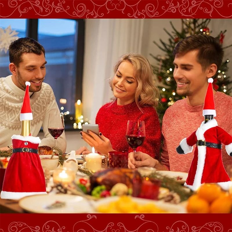 Christmas Wine Bottle Sweater Cover