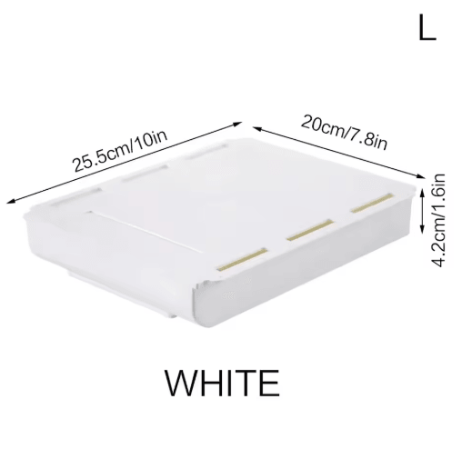 Hidden Self Adhesive Storage Holder – Under Desk Plastic Organizer for Home & Office
