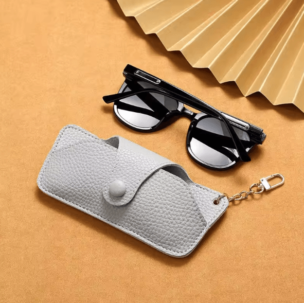 RetroCarry PU Leather Glasses Pouch with Lanyard Strap