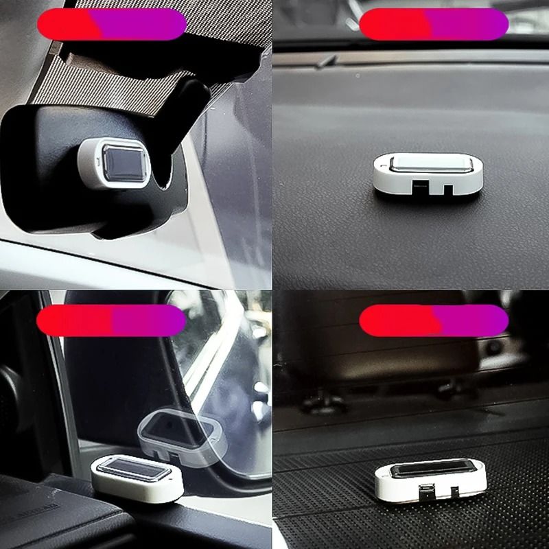 Solar Powered Dummy Car Alarm LED Security Warning Light Set