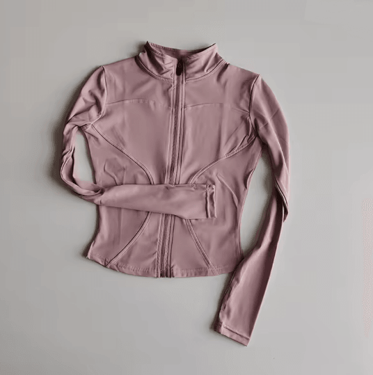 Womens Quick Dry Yoga Jacket Slim Fit Zip Up Fitness Top