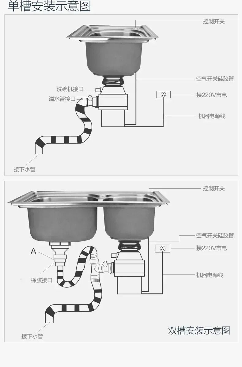 Garbage Disposer Kitchen Waste Food Crusher Household Machine