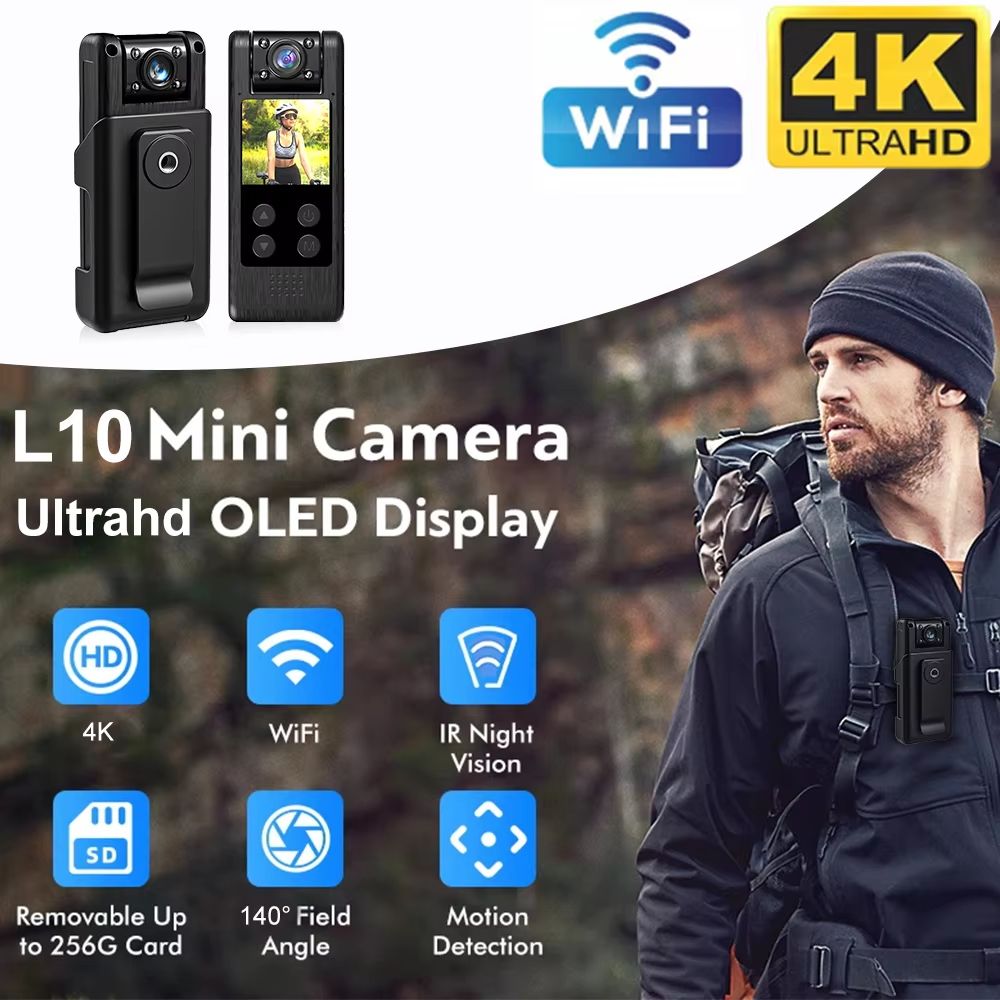 Ultra HD 4K Mini Camera with WiFi & Night Vision – Portable Digital Body Camcorder