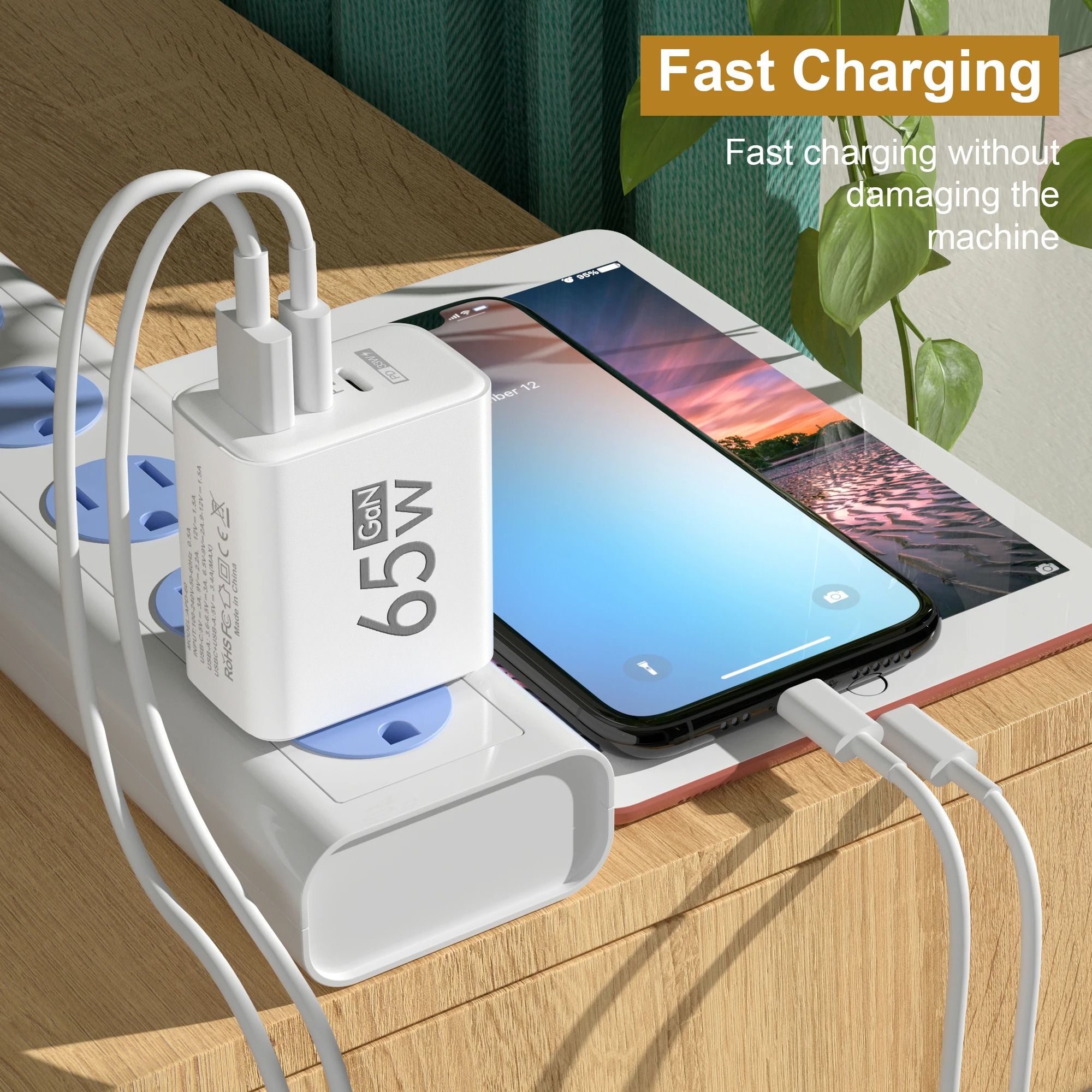 3-Port Multi-Plug USB & Type-C PD Fast Charger – Quick Charge Adapter for iPhone 16, Samsung, and Huawei