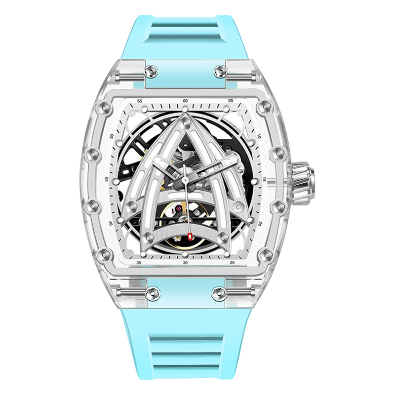 Luxury PINDU Men Mechanical Watch, Skeleton Design, Sapphire Glass, Waterproof Stainless Steel Automatic Wristwatch