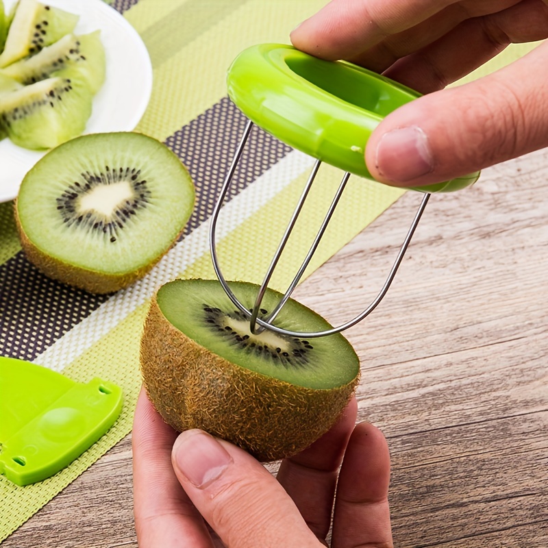 Fast Kiwi Peeler Cutter Slicer - Stainless Steel Kitchen Gadget for Effortless Kiwi Cutting
