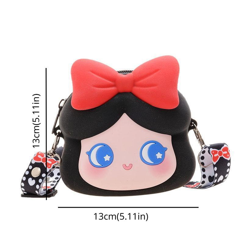 Kawaii Princess Crossbody Bag, Cute Silicone Coin Purse, Waterproof Shoulder Bag for Teen Girls and Women