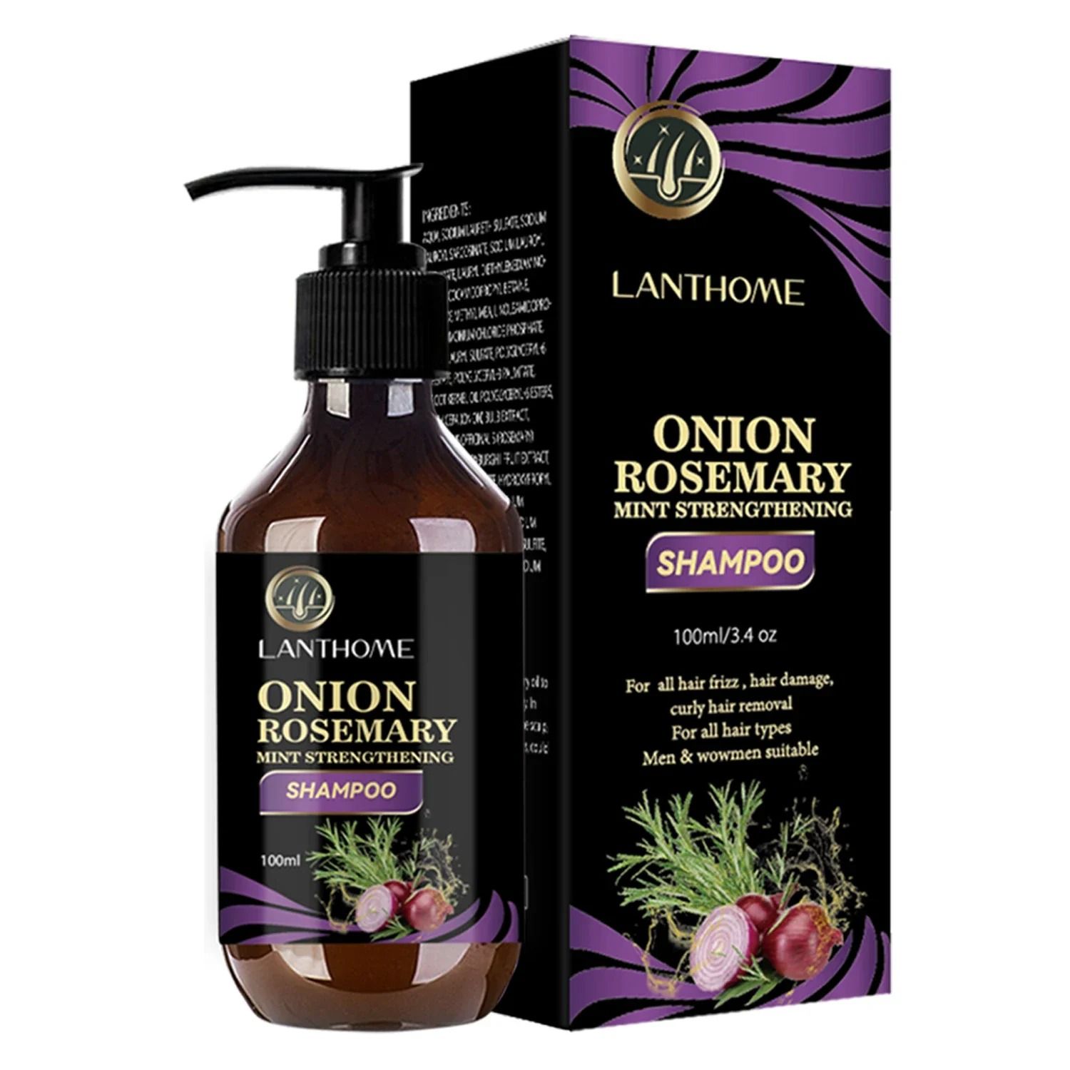 Rosemary Onion Hair Growth Shampoo with Anti-Hair Loss Spray – Fast Hair Regrowth in 7 Days