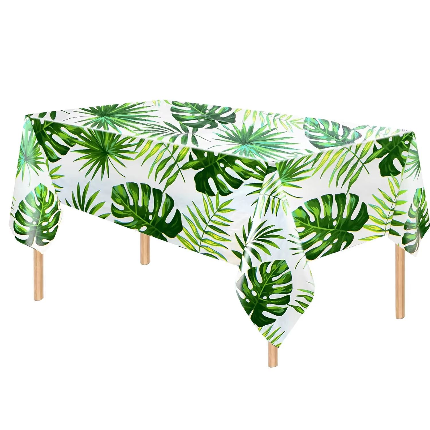 Jungle Palm Leaf Waterproof Birthday Party Table Cloth