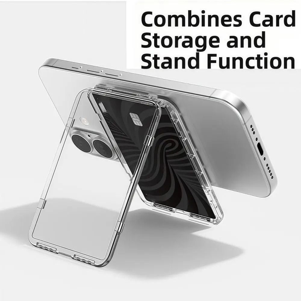 Transparent MagSafe Card Sleeve – Magnetic Stand with 2 Card Slots – High-Yield Mobile Interaction Hub